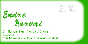 endre morvai business card